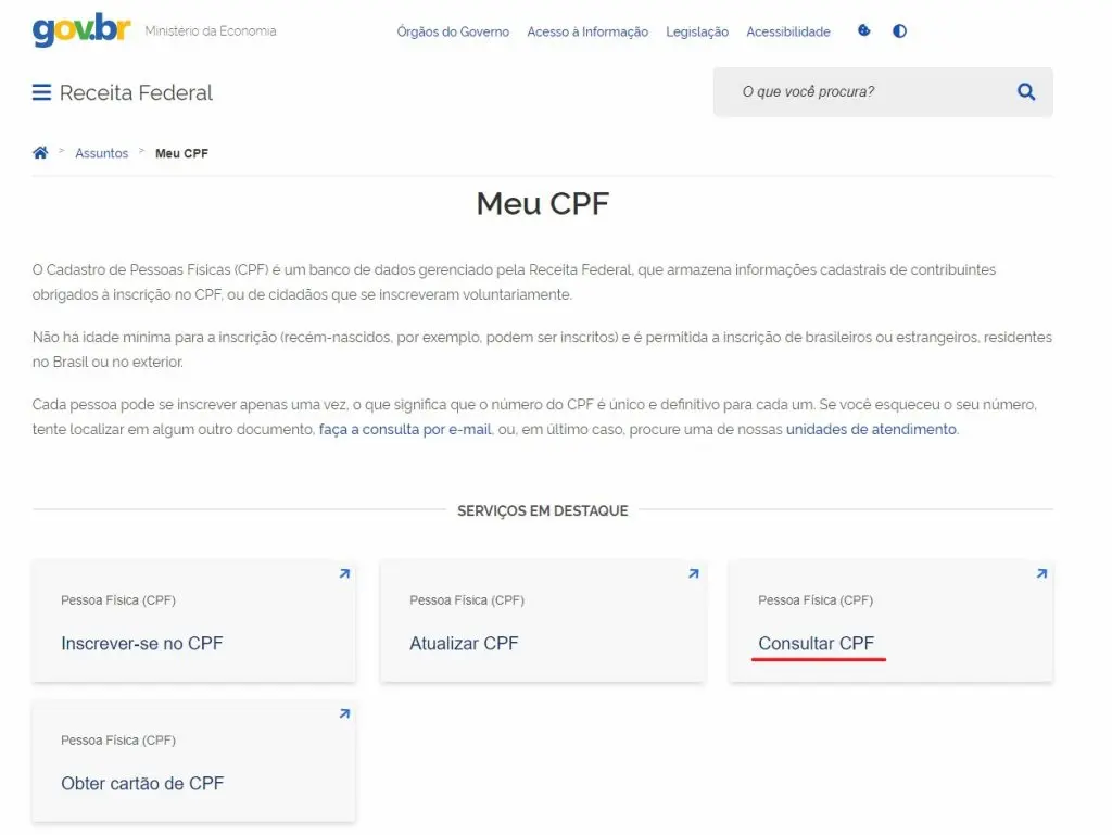 Confirmar Autenticidade do CPF